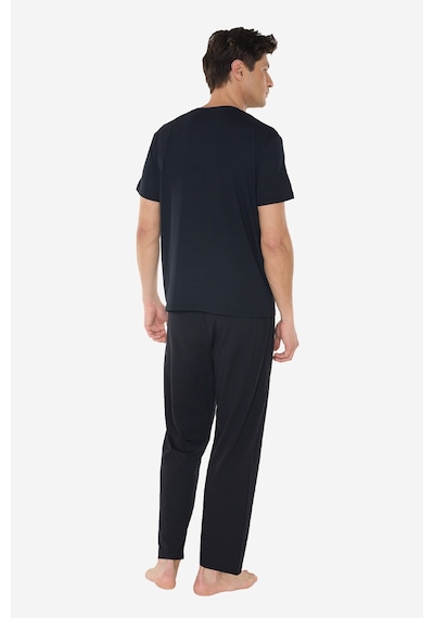 Malabadi Erkek Siyah Bisiklet Yaka Micro Modal Extra Yumuşak Yazlık Pijama Takımı 6030