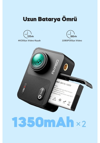 Akaso V50X Native 170° 4K Ultra HD Aksiyon Kamerası