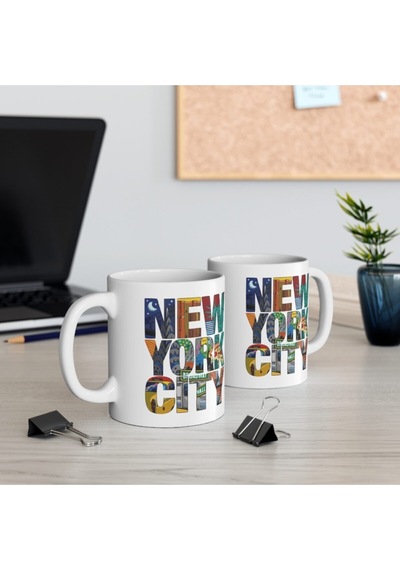 New York City Baskılı Kahve Kupası Hediyelik Eşya Hediyelik Kupa Beyaz