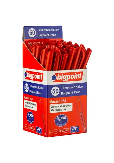 Bigpoint Tükenmez Kalem Master 1.0mm Kırmızı X 50 Adet Diğer