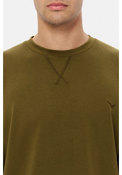D'S Damat Ds Damat Regular Fit Haki Düz Sweatshirt 5hce26172205m H01