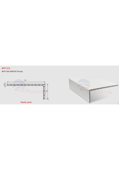 Pvc Pervaz Beyaz 60 150 Mm / 2 Mt Boyunda