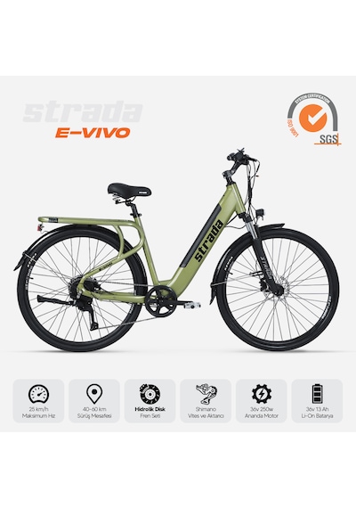 Stradacycles E-vivo Hd 28 Jant Elektrikli Şehir-gezi Bisikleti Yeşil