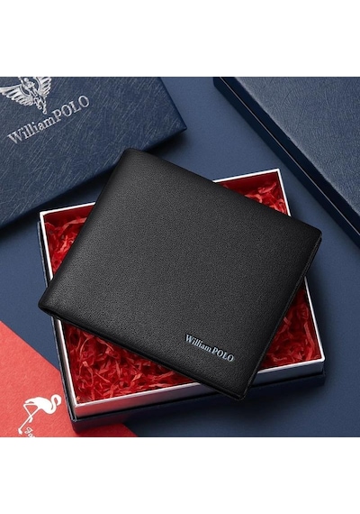 William Polo Williampolo İtaly Exclusive Design Hakiki Deri Siyah Erkek Kartlık & Cüzdan Siyah