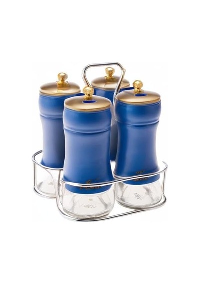 Blue Berry 5 Parça Cam Baharat Takımı Çok Renkli