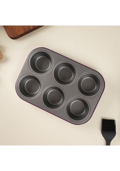 Guardini Muffin Kalıbı Mor 6 Lı Renkli