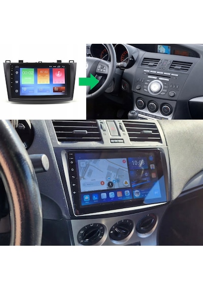 Mazda Mazda 3 Araç Multimedya Android Ekran Carplay Navigasyon Double Teyp 4+64 9" 10-13 Black Blueway