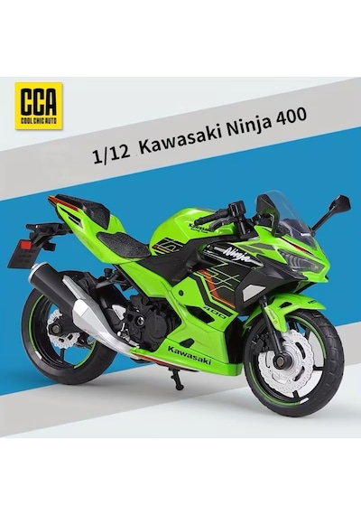 Hobbiez Lisanslı Kawasaki Ninja Model Diecast 1/12 Ölçek Metal Motosiklet Araç Yeşil