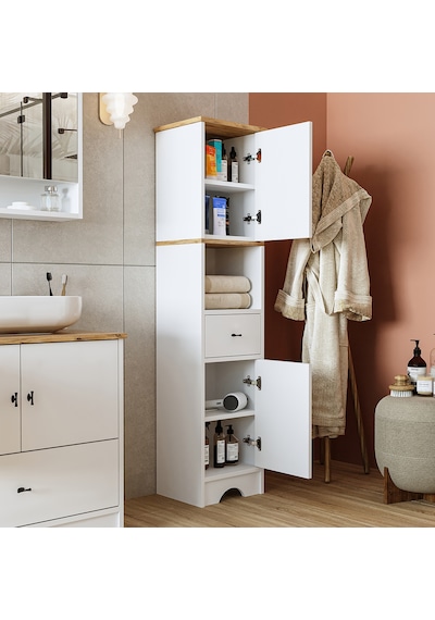 Banyo Dolabı Mdf 155 X 35 Cm Çekmeceli Banyo Boy Dolabı Mat Beyaz Atlantik Çam - Beyaz Banyo Dolabı Mdf 155 X 35 Cm Çekmeceli Banyo Boy Dolabı Mat Beyaz Atlantik Çam - Beyaz
