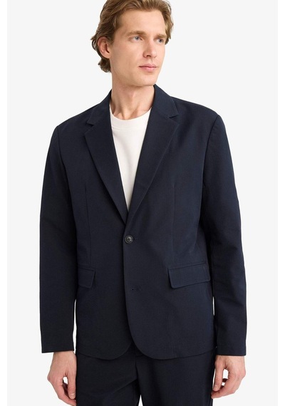 Defacto Modern Fıt Krinkıl Blazer Ceket F9819ax26spnv253 Lacivert-nv253