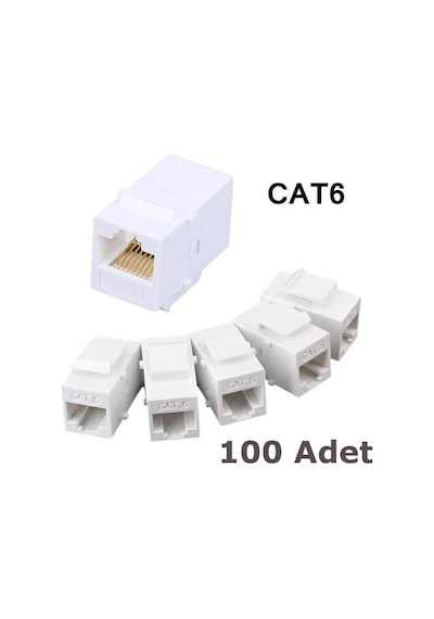 RJ45 Cat6 Konnektör Keystone Jack Dişi Dişi Ara Uzatma - 100 Adet