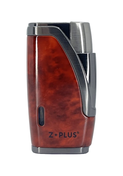 Z+plus Çift Torch Alevli, Entegre Delicili Punch Lüks Puro Çakmağı - Maun & Füme