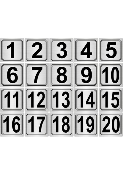 Metal Kapı Masa Dolap Numarası 3,5cmx3,5cm 20 Adet