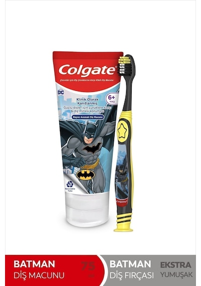 Batman Çürüklere Karşı Etkili Hafif Nane Aromalı Çocuk Diş Macunu + Diş Fırçası
