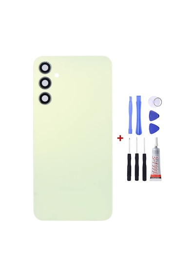 Samsung A34 Kamera Camlı Yeşil Uyumlu Arka Cam Kapak Pil Kapağı Tamir Set B7000 Set Yeşil