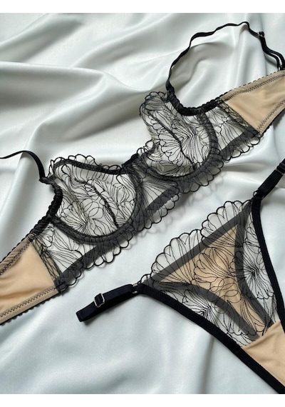 Arona Dantelli Bralet Takım Transparan İç Çamaşır Takımı Sütyen Tanga Set Dantelli Sütyen Fantezi Giyim Bej Arona Dantelli Bralet Takım Transparan İç Çamaşır Takımı Sütyen Tanga Set Dantelli Sütyen Fantezi Giyim Bej