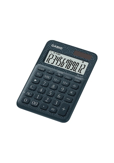 Casio Hesap Makinesi 12 Hane Ms-20uc-jbu Lacivert Desenli Masaüstü Çok Renkli