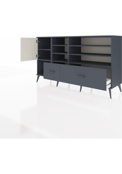 Hyperion Konsol 8 Raflı 2 Çekmeceli Tek Kapaklı 176x44x99 Antras Antrasit-aytaşı/antrasit Hyperion Konsol 8 Raflı 2 Çekmeceli Tek Kapaklı 176x44x99 Antras Antrasit-aytaşı/antrasit