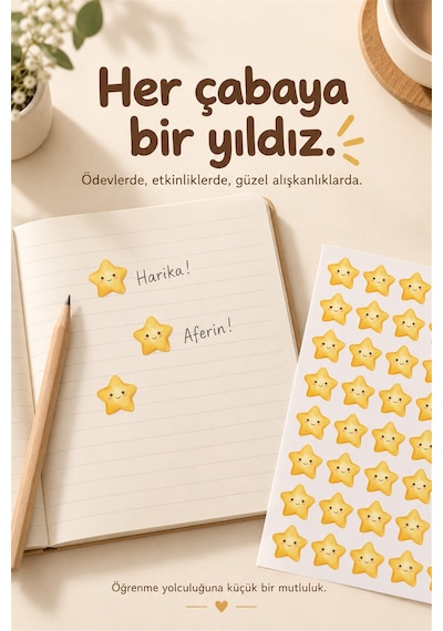 140 Adet Yıldız Şeklinde Öğrenci Ödül Etiketi Motivasyon Ve Başarı Sticker Seti Çok Renkli