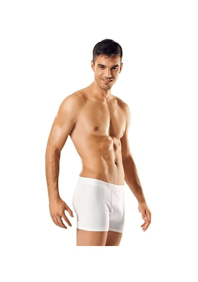3 Adet Tutku Likralı Erkek Beyaz Boxer 0114 Beyaz