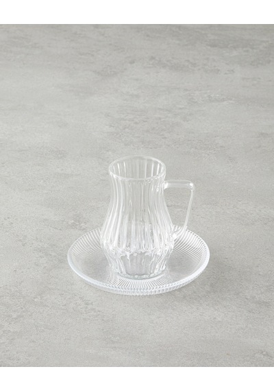 English Home Rachel Cam 12 Parça 6 Kişilik Çay Seti 135 Ml Şeffaf Şeffaf