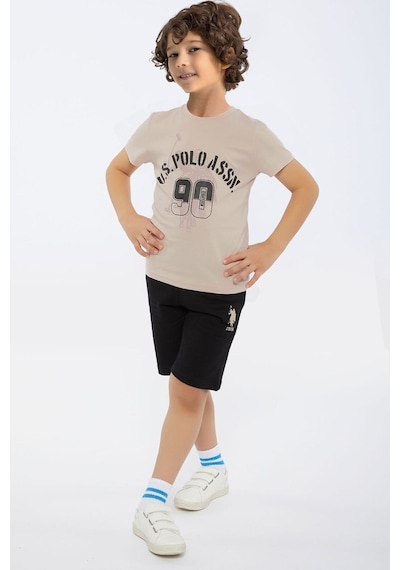 U.S. Polo Assn. U.s. Polo Assn Erkek Çocuk Kahverengi Bermuda Takım Us1091-c-v-3 Kahverengi