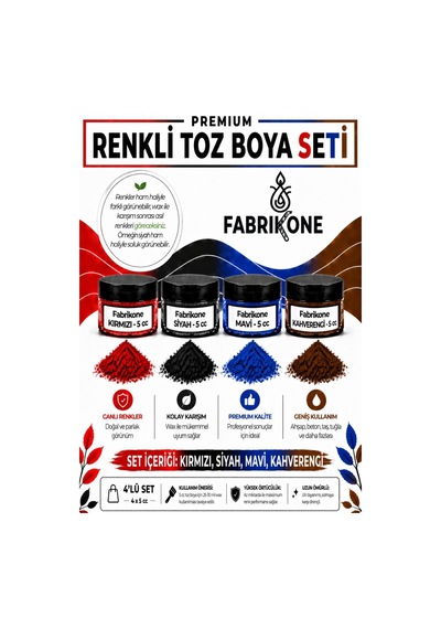 4'lü Set Premium Parafin Soya Wax Toz Mum Boyası Hobi Seti - 5 Cc Kırmızı, Siyah, Mavi, Kahverengi Bkfab4ksmkh5g Karışık