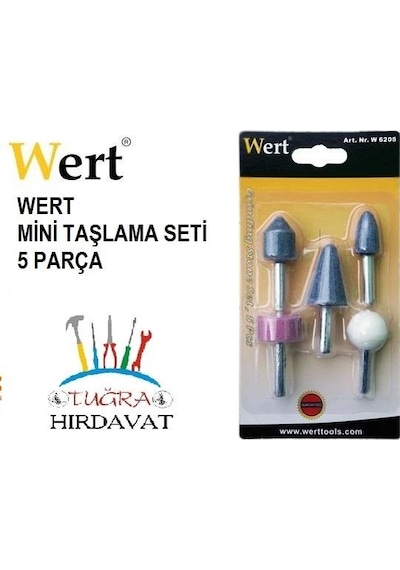 Wert 6205 Metal Cam Plastik Taşlama Seti 5 Parça Hobi Gravür
