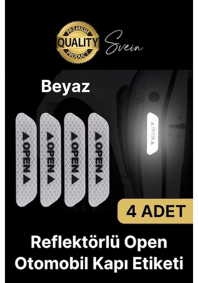 Oto Sticker Yan Kapı İkaz Open Reflektörlü Yapıştırma Oto Aksesuar Binek Ticari İz Bırakmaz