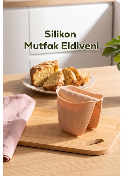 Porsima 33006-1 Silikon Fırın Eldiveni Isı Yalıtımlı Mikrodalga Fırın Tencere Tepsi Tutacağı Krem