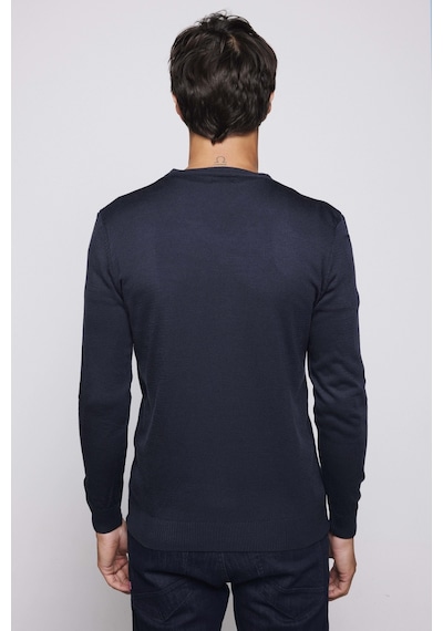 Tudors Slim Fit Dar Kesim V Yaka Tüylenmeyen Yumuşak Doku Lacivert Erkek Kazak-28767-lacivert Lacivert
