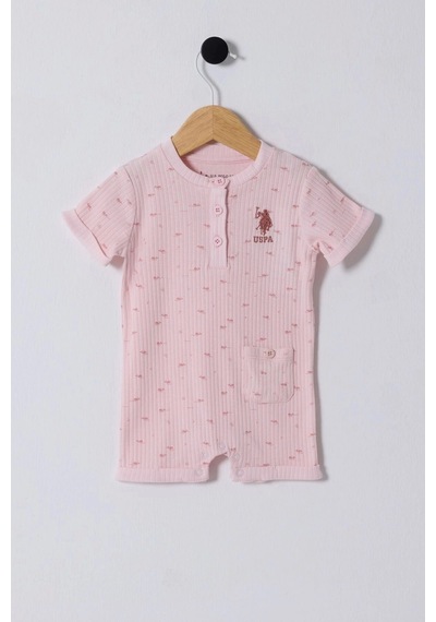 U.S. Polo Assn. Kız Bebek Tulum - Pudra Pudra