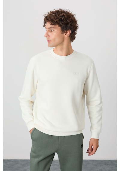 Air Jones Tommy Life Omar Ekru Şardonlu Erkek Sweatshirt - 88137 Ekru