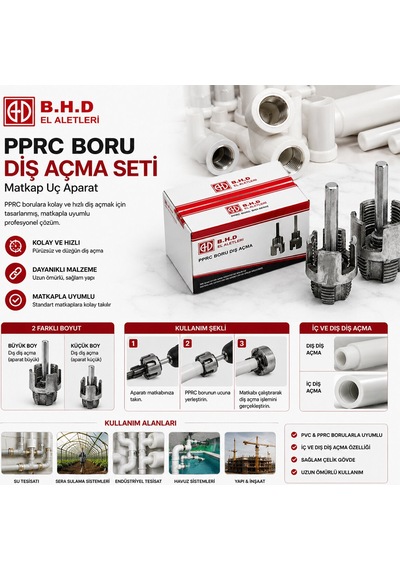 2pcs Pprc Boru Diş Açma Matkap Uç Aparat 5570