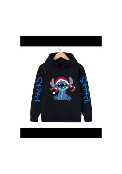 Magors Stil-x Baskılı Çocuk Sweatshırt Kapüşonlu, Unısex , 3 İplik Şardonlu Siyah-5