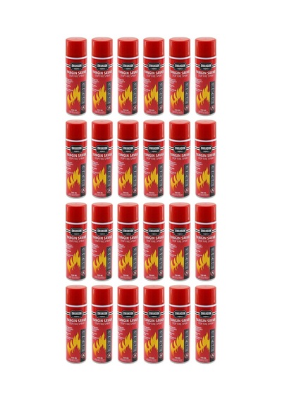 24 Adet Yangın Söndürücü - Yangın Savar Sprey 500ml Ev - Ofis - Oto Araç Ateş Boğucu Köpük Tabaka Oluşturur 5580