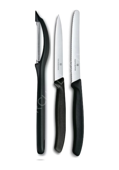 3 Lü Siyah Set 7.6075 Dik Soyacak & 6.7703 10 Cm. Bıçak & 6.7833 11 Cm. Bıçak