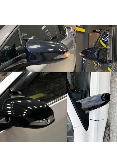 Toyota Auris 2012 2013 2014 2015 2016 2017 2018 Uyumlu Yarasa Batman Ayna Kapağı Takımı Parlak Siyah