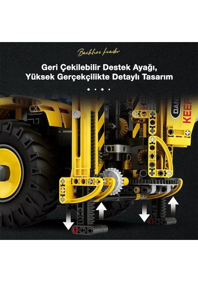 Reobrix Technic 22018 Rc Caterpillar Bulldozer Kumandalı&motorlu Yaratıcı Yapı Blok Seti Building Blocks - 2231 Parça