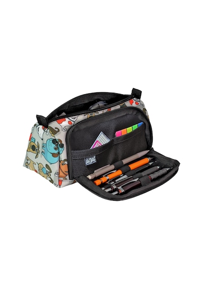 Jacbag Prime Xl-lastik Ayraçlı İki Bölmeli Kalem Kutusu Prime Xl-neşeli Patiler renkli