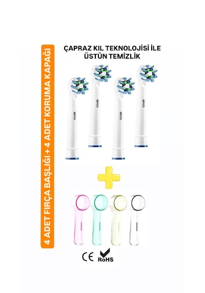 5D New White Oral B Uyumlu Şarjlı Ve Pilli Diş Fırçaları Için Yedek Başlık EB50