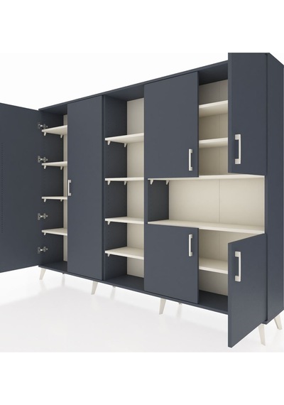 Arges Dolap 13 Raflı 6 Kapaklı 220x30x163 Antrasit-antrasit/aytaşı Antrasıt/aytası - Antrasıt Arges Dolap 13 Raflı 6 Kapaklı 220x30x163 Antrasit-antrasit/aytaşı Antrasıt/aytası - Antrasıt