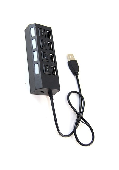 4 Port Usb 2.0 Çoklayıcı Çoğaltıcı Hub Anahtarlı Işıklı On Off Usb Swıtch