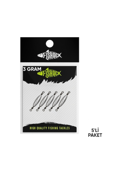 Çift Taraflı Fırdöndülü Kurşun - Fishack - 3 Gram 5'li