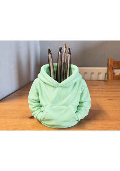 3d Baskı Kapüşonlu Sweatshirt Kalemlik - Masaüstü Organizer-mint renkli