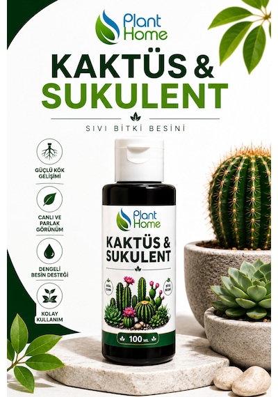 Kaktüs Ve Sukulent Sıvı Bitki Besini 100 Ml Güçlü Kök Gelişimi, Sağlıklı Büyüme, Kaktüs Besini, Sukulent Besini Diğer