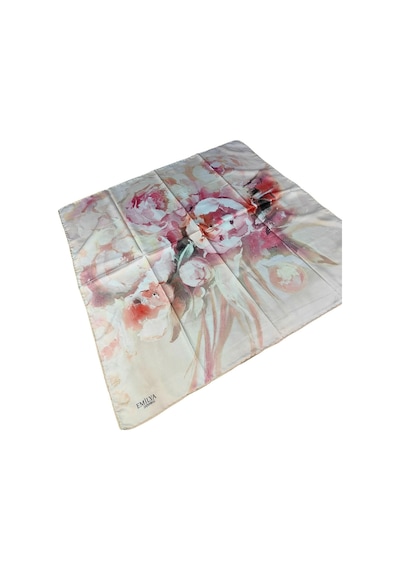 Mim Eşarp Emilya Rayon Çiçek Desenli Eşarp 90x90 Cm Açık Gül Kurusu