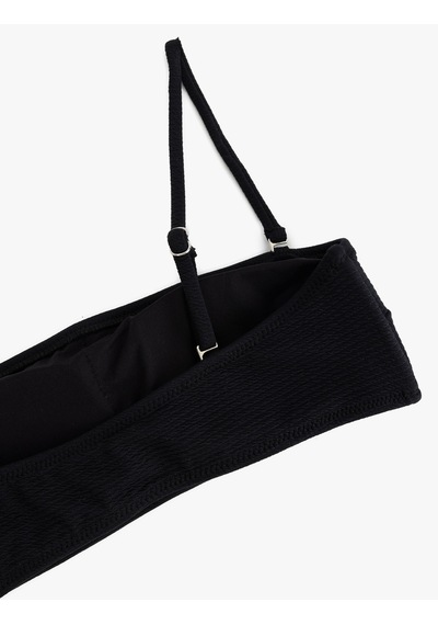 Koton Çıkarılabilir Askılı Dokulu Straplez Bikini Üstü Siyah 6sak10067mm