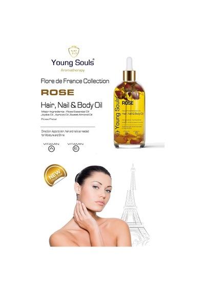 Aromatherapy Rose Multi Use Oil Gül Yüz Saç Tırnak & Vücut Bakım Kuru Yağ 100 Ml 0.3 ML