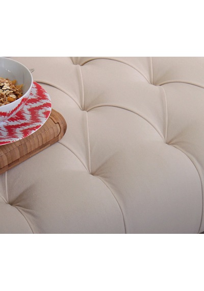 Lorencehome Missus Bench Puf (Krem)